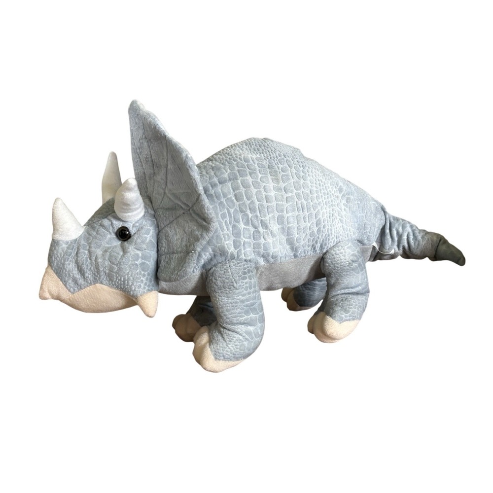 Dinosaur Large Gray Triceratops Dinosaur Plush‎ 24" Toms Toys International NWOT